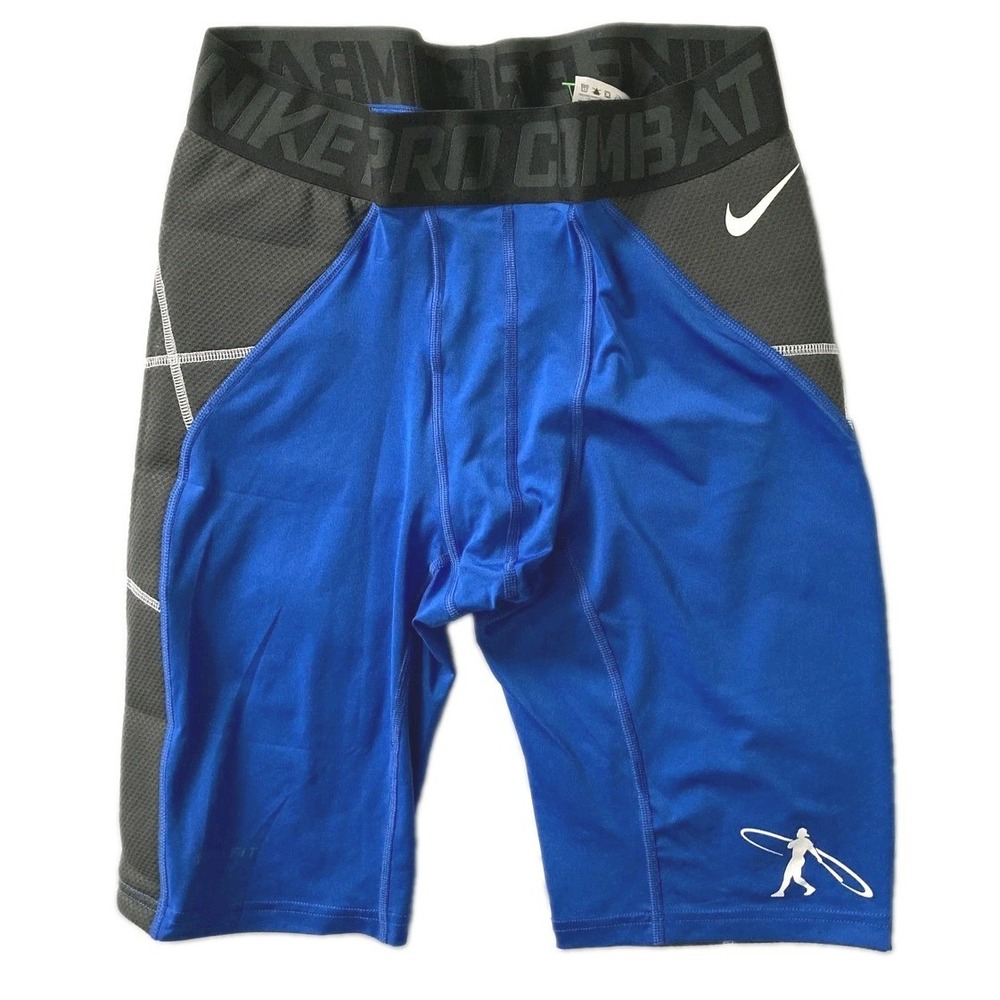 Nike Pro Combat Compression Shorts Men XL Blue Mesh Athletic Training Baseball